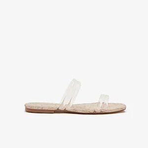 EXPRESS CLEAR STRAPPY SLIDES SANDALS NWT SIZE 7
